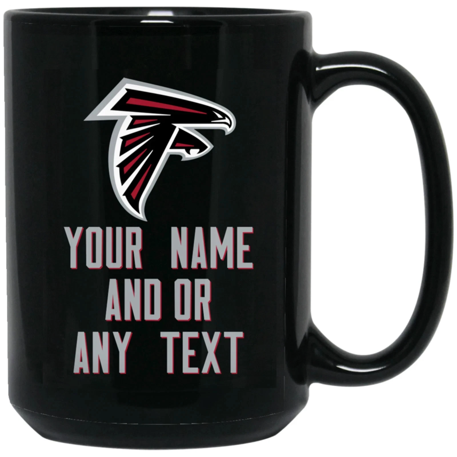 Custom Personalized Atlanta Falcons Silvr-Red Black Ceramic Coffee Mug Cup