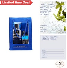 Men's Grooming Gift Set Ocean Body Wash Bar Soap Body Cream Spray Fresh Aquatic