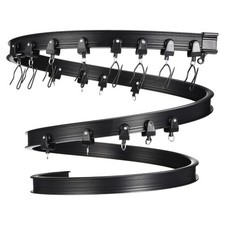 Flexible Curved Ceiling Curtain Track Bendable Mount Black 19.7ft