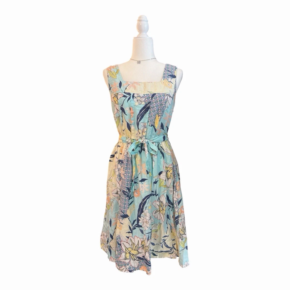 knee length dresses for ladies Evening linen dress Malvin  BalticLinen