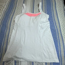 Kyodan Athletic Tank Top With Built In Bra White Pink Size Medium
