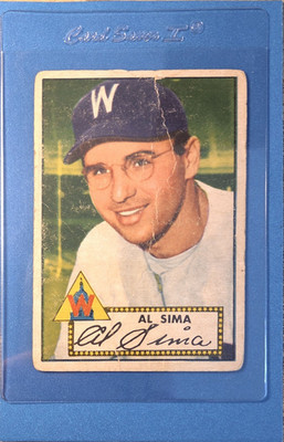1952 Topps Baseball #93 Albert Al Sima Washington Senators Lower Grade