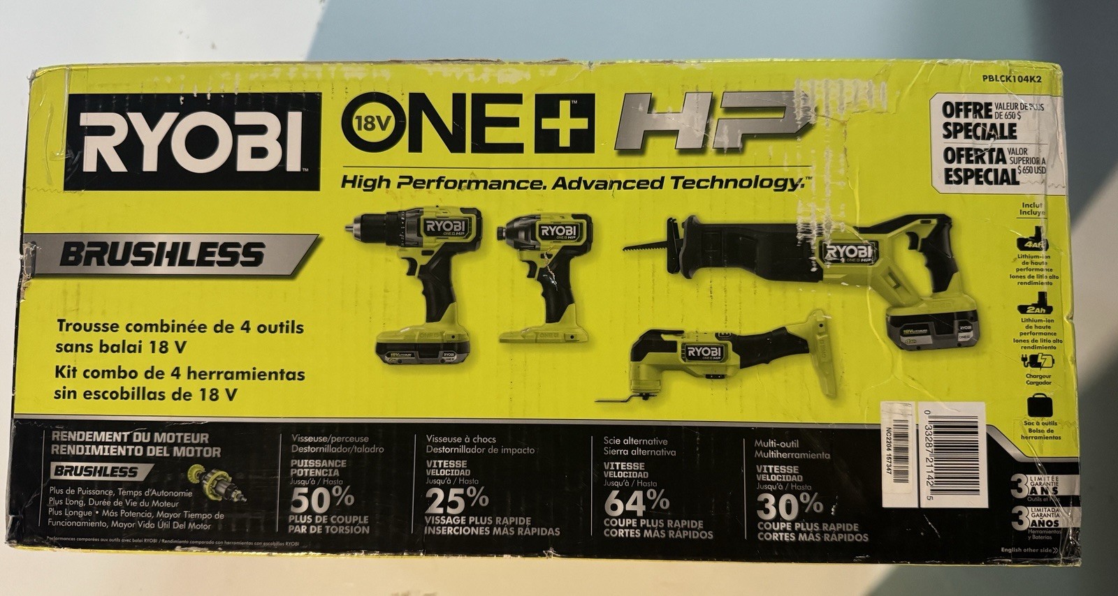 Ryobi PBLCK104K2 18V Combo Tool Kit