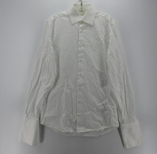Suitsupply Shirt Men 15 3/4 Long White Button Up Slim Fit Formal French Cuffs