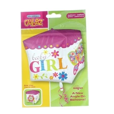 15" Baby Girl Ultra Shape Cubez Mylar Foil Balloon Baby Shower Party Decoration