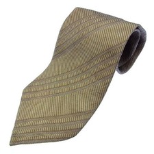 Giorgio Armani Necktie Ladies Regimental Stripe color Beige length 144cm Used
