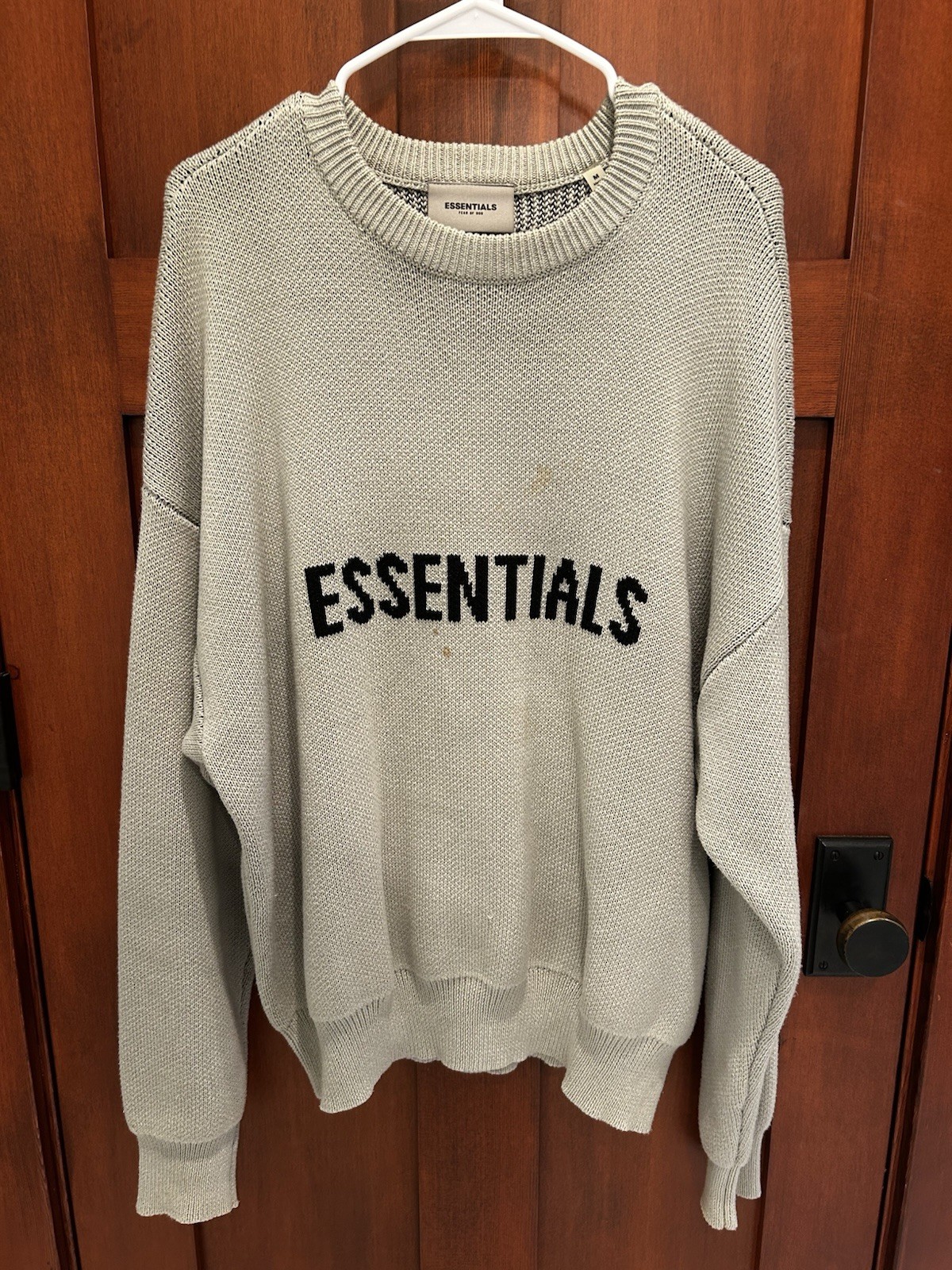 Fear of God Essentials Men's FW21 Knit Pullover Sweater Green Concrete M Medium