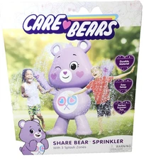 NEW Care Bears Share Bear Purple Inflatable Sprinkler Water Kids Outdoor Toy