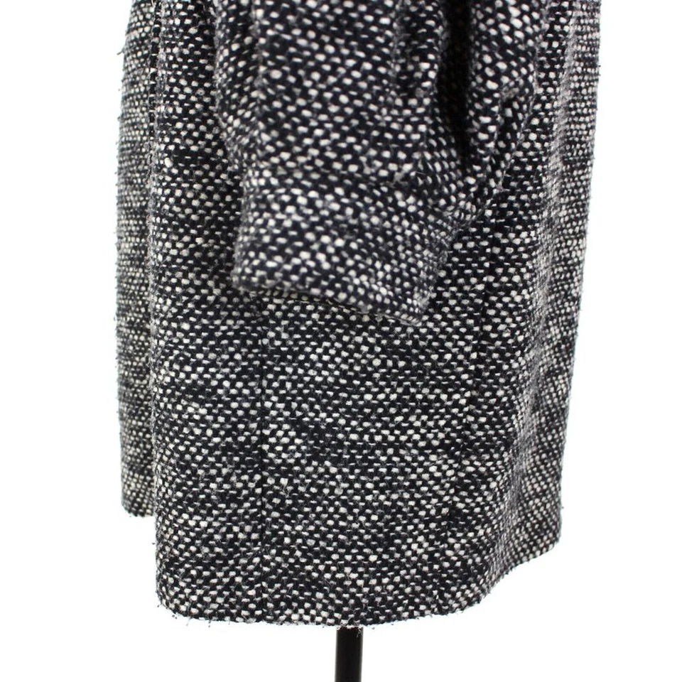 Abrigo Coach de piel de zorro con cuello manga abullonada negro blanco lana tweed chaquetón talla L Foto 4 de 4