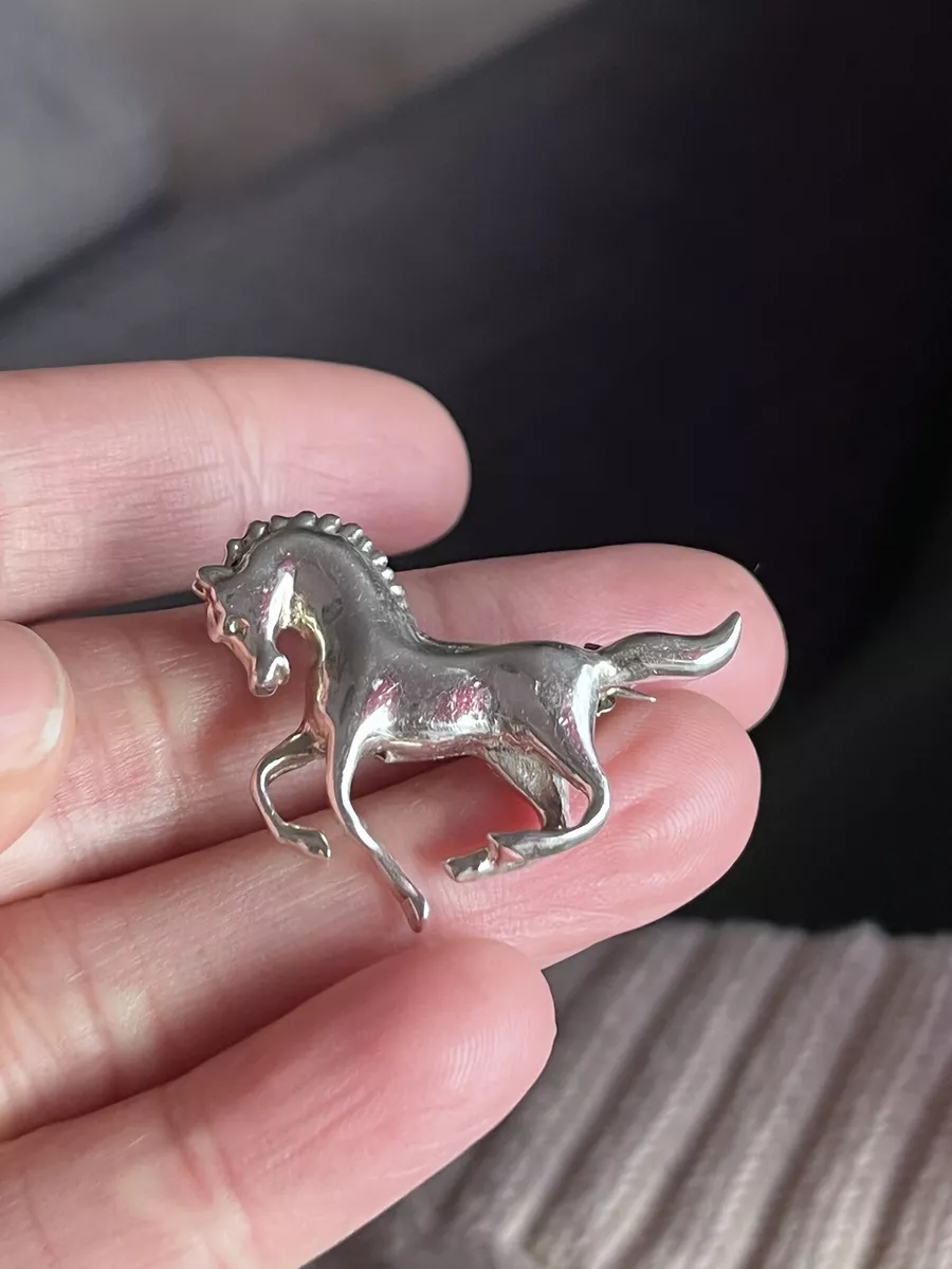 Silver sale horse brooch