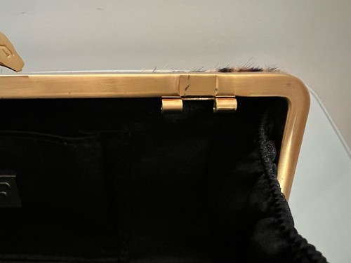 DVF Diane Von Furstenberg Brown Leopard Print Calfhair Lytton Minaudiere Clutch - Picture 12 of 17