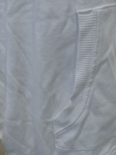 TALBOTS White Scoop Neck Soft Kangaroo Pockets 3/4 Sleeve Sweatshirt Sz M - Picture 6 of 8
