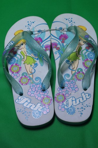 Disney Store Tinker bell flip flops womens size large 8-9 Beach Slip On - Picture 2 of 9
