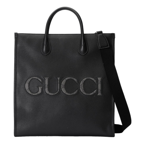 GUCCI Black Leather Medium Tote Bag New & Authentic
