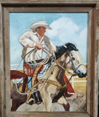 Original Western Oil Painting ''On a Dead Run'' by Marc Bitler