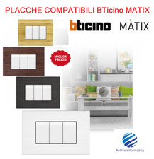 Placche compatibili Bticino MATIX Modello Quadrata effetto spazzolato