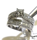 GIA 14k white gold 2.22ct round diamond engagement ring wedding band 6.2g 6 — photo 6