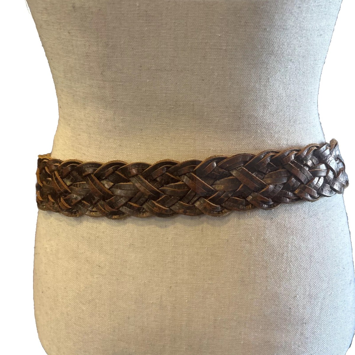 ???Anne Klein Sz M Brown Shimmer 43” Long 1 1/2” Wide Braided Leather Belt Buy Boden Brown Woven Leather Belt from Next USA main image 2