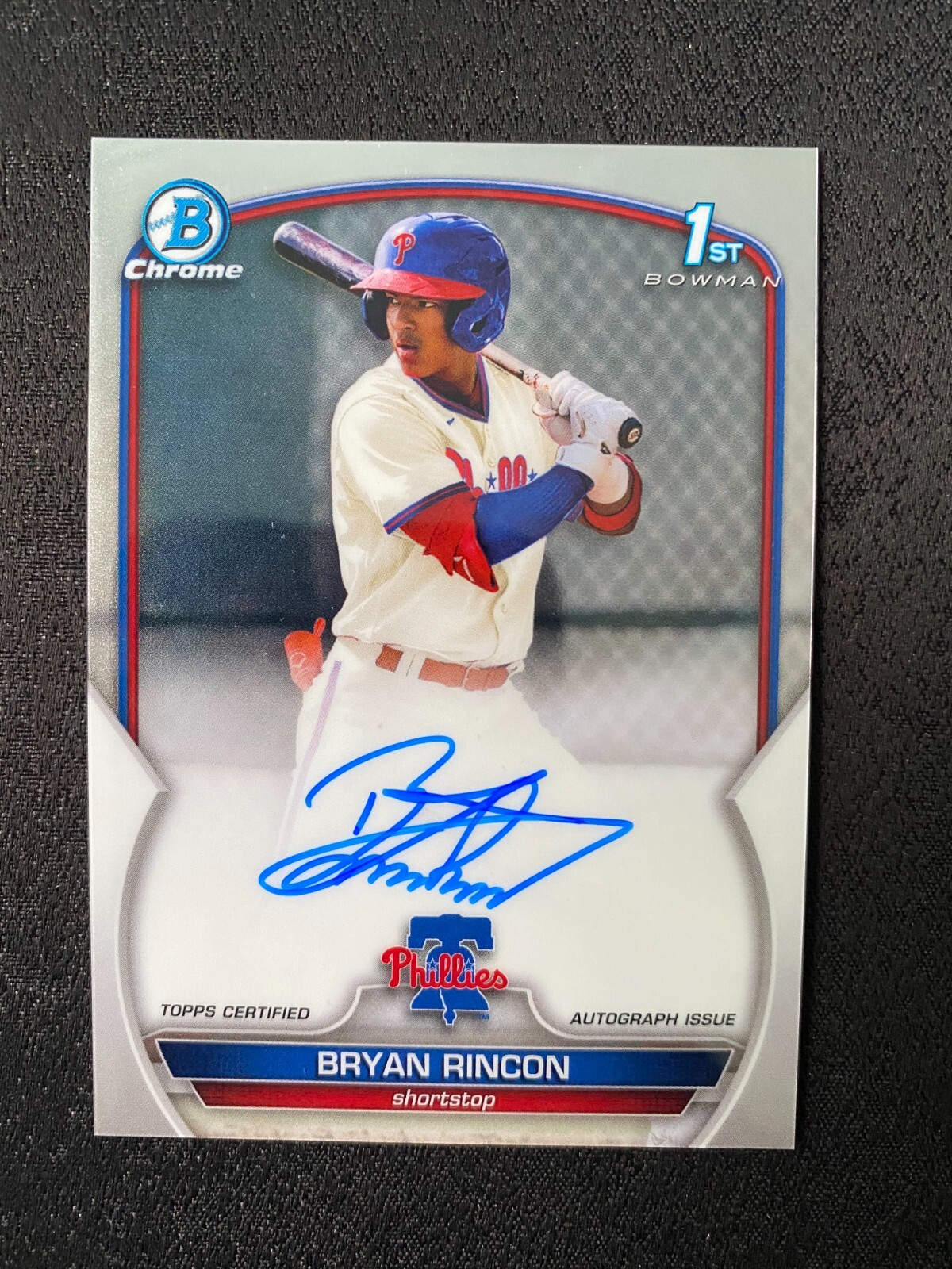 Bryan Rincon 1st Bowman Auto #CPABRN 2023 Bowman Chrome Philadelphia Phillies