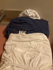 Burts bees,Honest, Silentnight -lot of 3 fitted crib sheets -white, blue