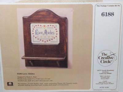 Vtg 1987 Creative Circle #6188 ''Love Abides'' Cross Stitch Kit, W/Shelf Sealed