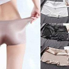 Kunstseide Slip Boxer Shorts Seidig Lingerie Unterhose Unterwäsche Glatt