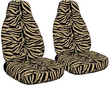 Universal Velvet Zebra Car Seat Covers 9 Color Options Orange -purple-pink
