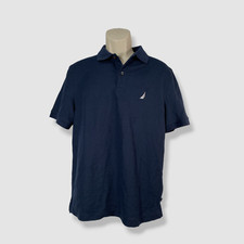  70 Nautica Men's Blue Classic Fit Performance Short Sleeves Polo Shirt Size M