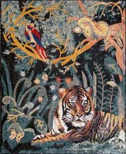 TIGER ART BACKSPLASH  Wild Jungle Animal Mosaic Tiles Murals For House Warming