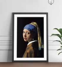 Vermeer The Girl With The Pearl Earings FRAMED WALL ART POSTER PRINT 4 SIZES