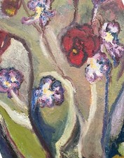 Oil painting Original Abstract Art UK by Lupe Cunha:Anniversary Flowers