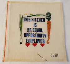 Kitchen Needlepoint Canvas Sampler Needs Background 7.5"X8.5" Almost Finished