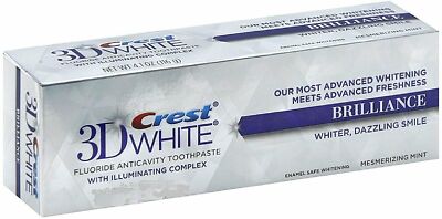 Crest 3D White Fluoride Anticavity Toothpaste Vibrant Peppermint 0.85oz 2 Pack