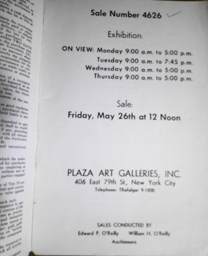 Catalogue des enchères 1961 Bibliothèque d'Oscar B. Cintas des galeries d'art Plaza, NY - Photo 2 sur 6