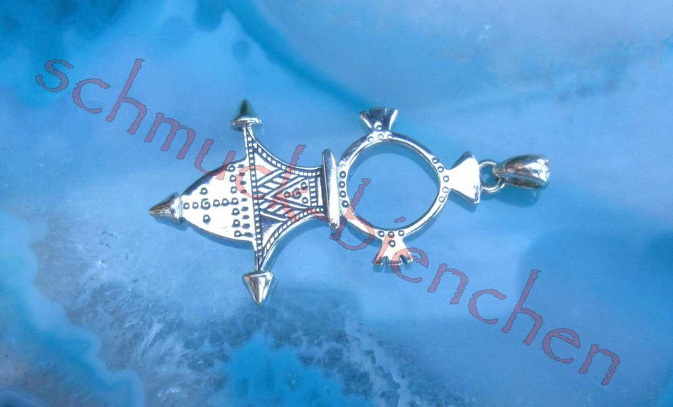 KX Ciondolo a Croce Di Iferouane Tuareg Marocco Argento Sterling 925 Replica - Immagine 3 di 4