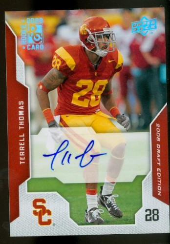 2008 Upper Deck Draft Edition Autographs #94 Terrell Thomas - NM-MT
