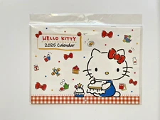 Hello Kitty Sanrio 2025 Calendar Japan Monthly Limited Wall Hanging New Daiso