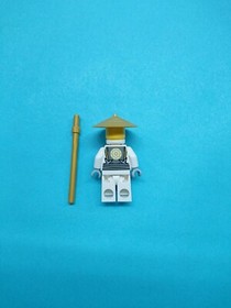 Lego Ninjago Minifigure Sensei Wu - Possession w/ Staff, Hat 70738!