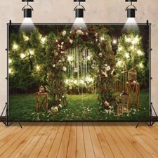 7x5ft Arch Wreath Wedding Backdrop Outdoor Park Proposal Photography