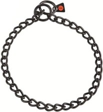 USED-Herm Sprenger Black Stainless Steel Choke Dog Slip Chain No-Pull Collar