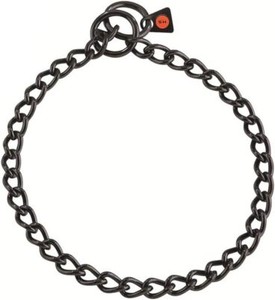 USED-Herm Sprenger Black Stainless Steel Choke Dog Slip Chain No-Pull Collar