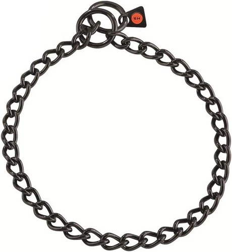 USED-Herm Sprenger Black Stainless Steel Choke Dog Slip Chain No-Pull Collar