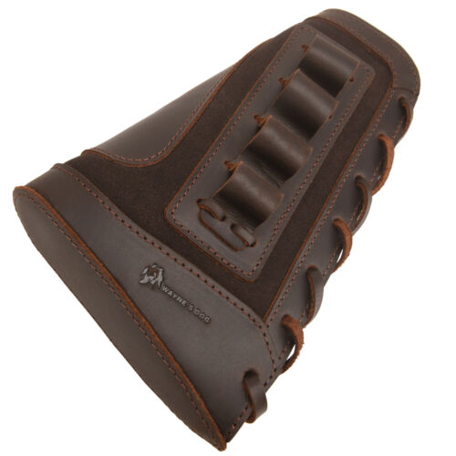 Custodia in pelle per munizioni copri fucile fucile buttstock per .357/.308/.22lr/12GA - Foto 7 di 62