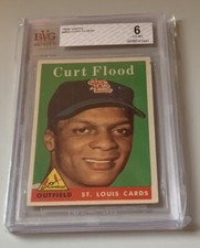 Curt Flood St. Louis Cardinals 1958 Topps Beckett 6 (EX-MT) Rookie Card! # 464