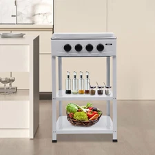 Commercial White Restaurant Kitchen Steel Stand Burners Cooking Gas Stove Set