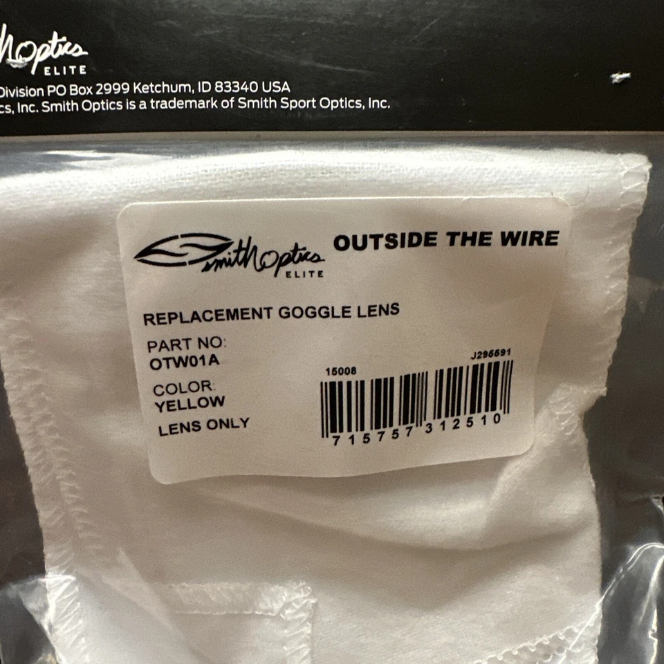Lente de repuesto de ventilador Smith Elite Outside The Wire Turbo - Amarillo - OTW01A-TF Foto 3 de 3