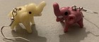 PINK/WHITE ELEPHANT GLASS BEAD EARRINGS w/SS Ear Wires AFRICAN ASIAN TRUNK TUSK — photo 4