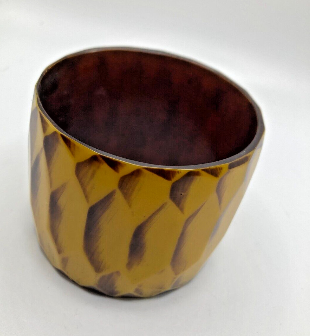 Vintage Yellow Python Print Bangle - image 1