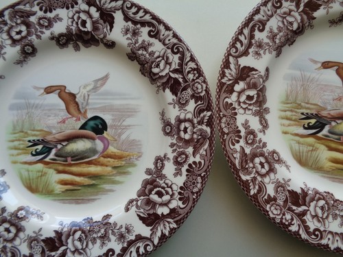 SET of 6 Spode Woodland Dinner Plates Duck Mallard Thanksgiving Fall 10.5" NEW - Picture 18 of 22