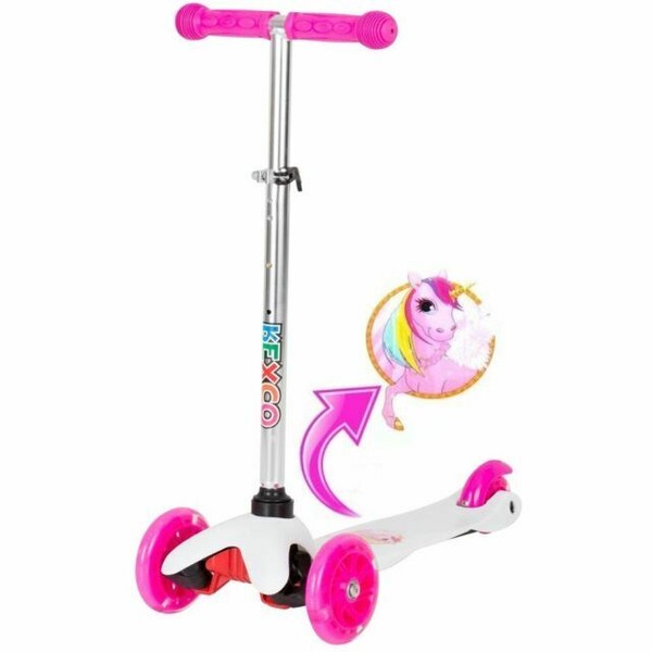Unicorn Push Kick Childrens Kids Scooter Girls Light up 3 Wheels Toy